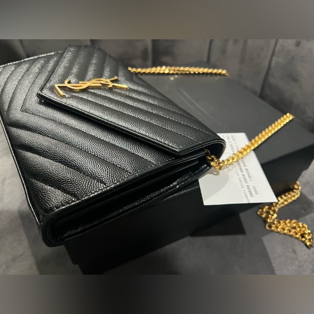 YSL Cassandre Monogram Wallet on Chain quilted black - Picture 6 of 16